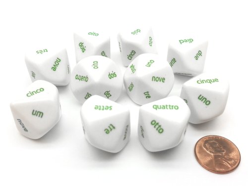 Italian Word Number Dice Set