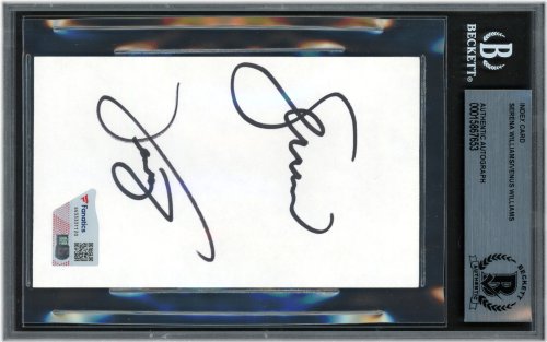 Williams Sister Signed Index Card