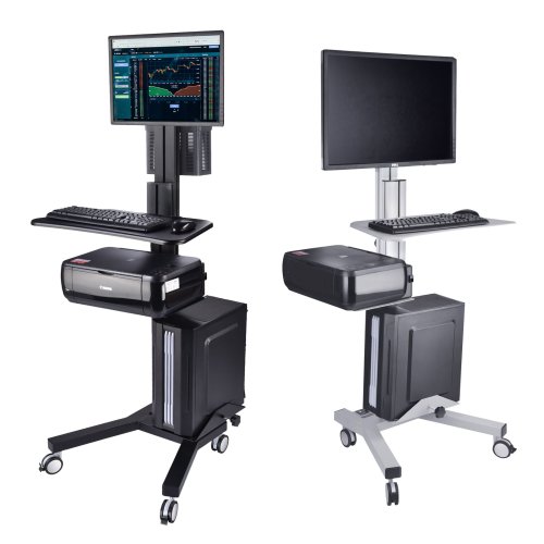 Mobile Desktop PC Cart Computer Monitor Stand Workstation