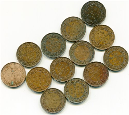 Canadian Large Cent Assorted Collection