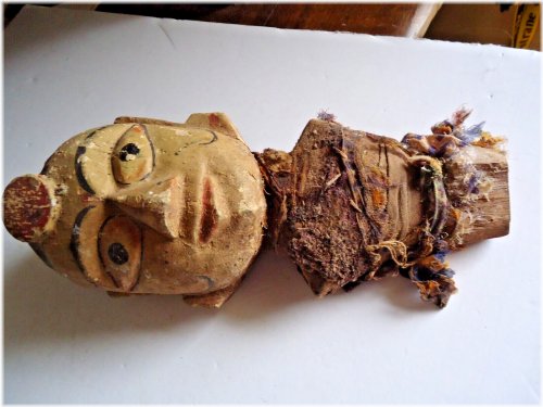 Indonesian Carved Wooden Puppet Head
