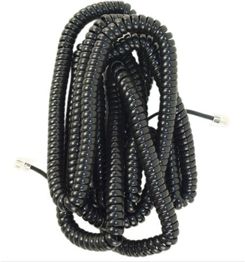 Black Coiled Telephone Cord