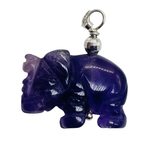 Majestic Amethyst Elephant Pendant Necklace