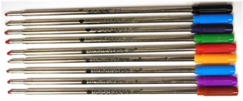 Monteverde Assorted Pack Ballpoint Pen Refills, Medium, 9 Pack