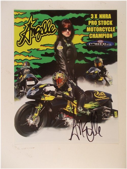 Angelle Sampey NHRA Pro Stock Bike Autographed Hero Card