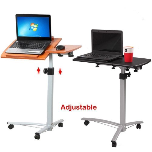 Rolling Workstation: Adjustable Desk with Wheels for Home and Hospital Use