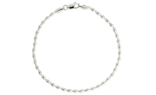 Oval Bead Sterling Silver Chain