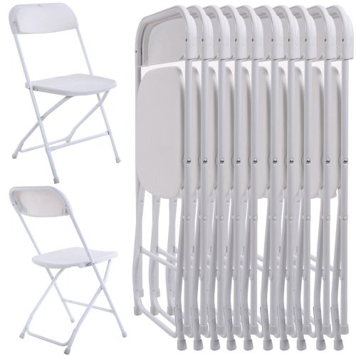 Stackable White Plastic Chairs Set for Commercial Use