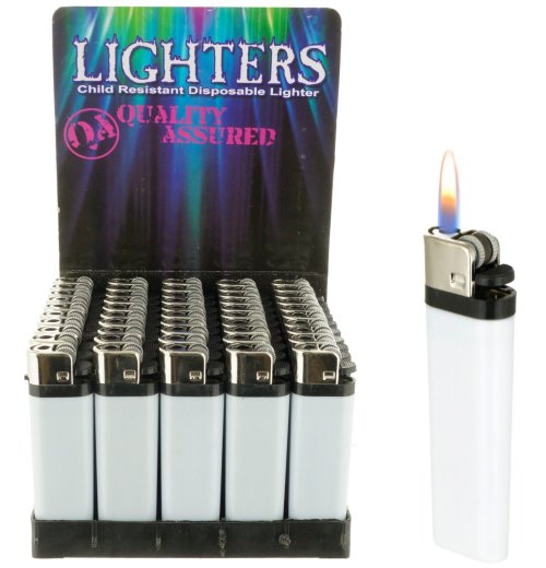 Classic Disposable Lighter Bundle - 50 Pack Full Size Wholesale Lot