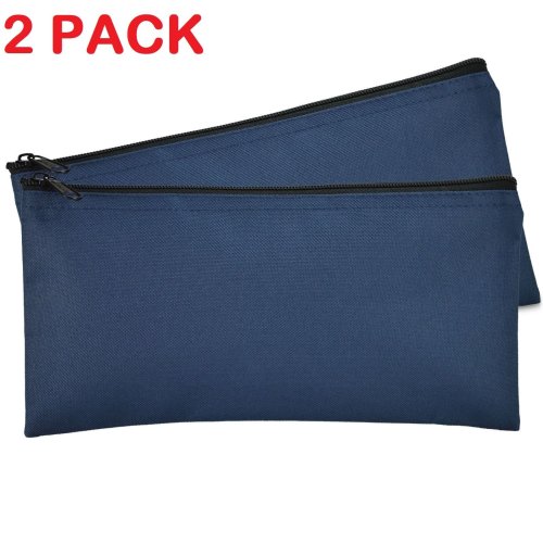 Navy Blue Zippered Deposit Bag Set