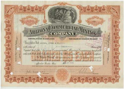 Copper Canyon Mining Co. Certificate