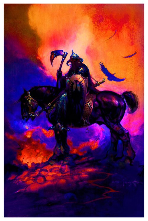 Death Dealer: A Stunning Blacklight Art Poster by Frazetta