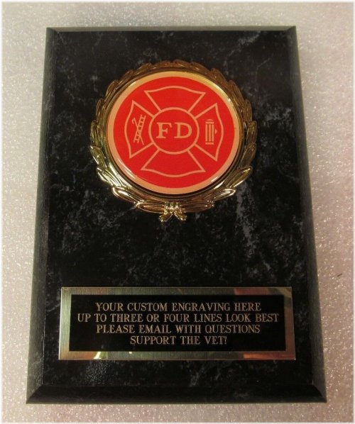 Heroic Recognition Plaque with Custom Engraving - Honoring Firefighters and Veterans