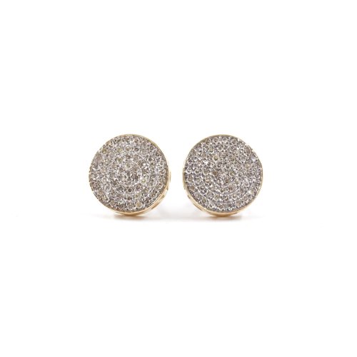 Radiant Circle Diamond Stud Earrings