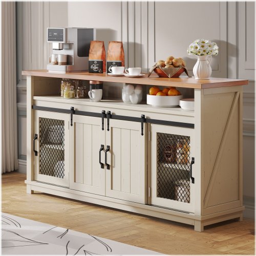 Rustic Barn Door Buffet Cabinet