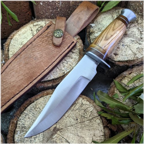 Olive Wood Skinner Blade with Sheath