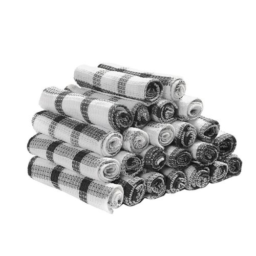 Checkered Cotton Kitchen Towels and Dish Cloths Set