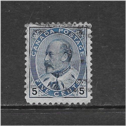 Vintage Canadian Blue Stamp - King Edward VII