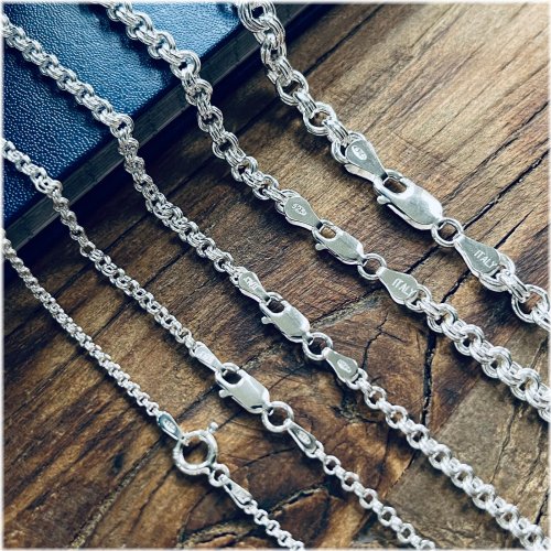 Silver Double Rolo Chain Necklace