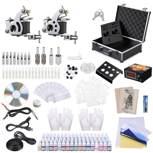 Artisan Ink Set: 2 Machines, 54 Inks, Needles, Grip, and Case for Beginners