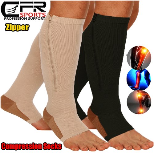 Copper Zipper Compression Socks