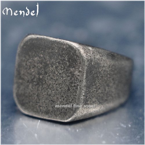 Vintage Square Steel Ring for Men