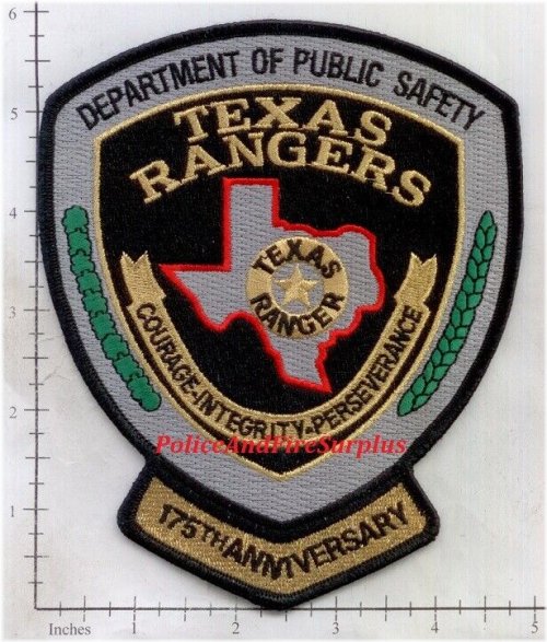 Texas Rangers 175th Anniversary Patch for Police and Public Safety