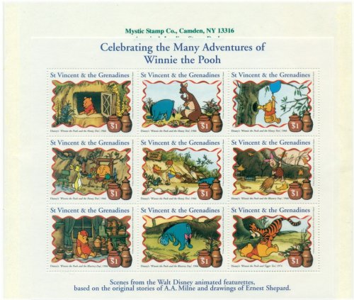 St. Vincent Winnie the Pooh Stamp Sheet