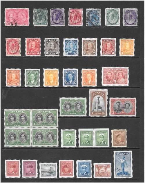 Canadian Stamp Assortment 1897-1947
