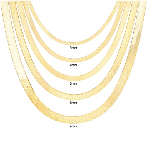 Golden Silky Herringbone Chain Necklace