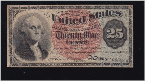 Violet Fibers 25c Fractional Currency