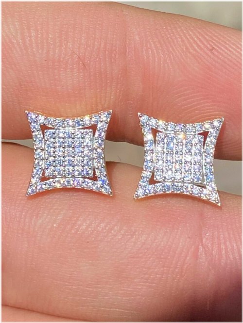 Sterling Kite Earrings with CZ Screws