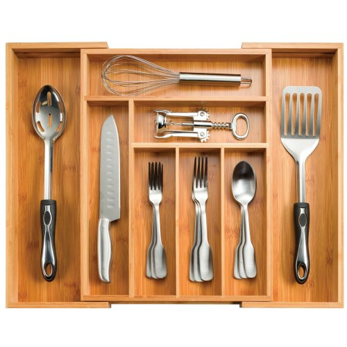 Bamboo Cutlery Organizer Tray