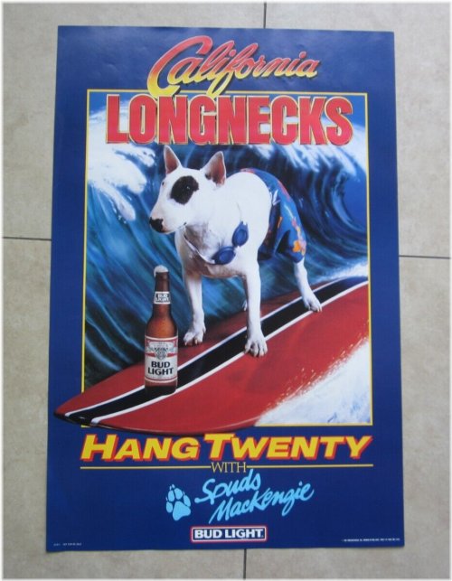 Surfing Spuds Vintage Beer Poster - California 1987