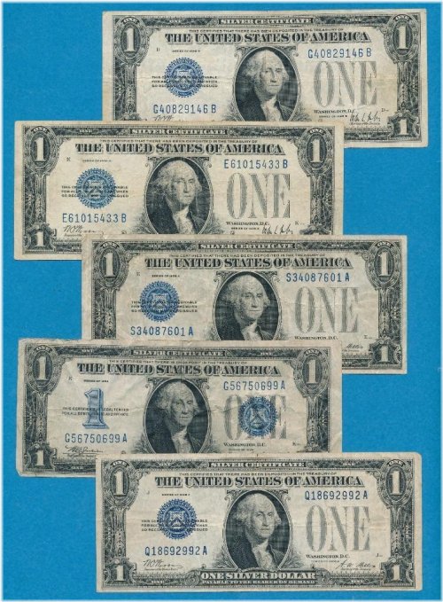 Vintage Funny Back Blue Seal Silver Certificates Lot