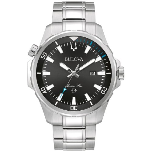 Marine Star Silver Calendar Stainless Steel Watch