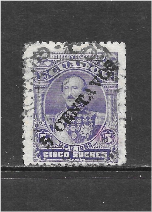 Ecuadorian Violet Surcharged Stamp