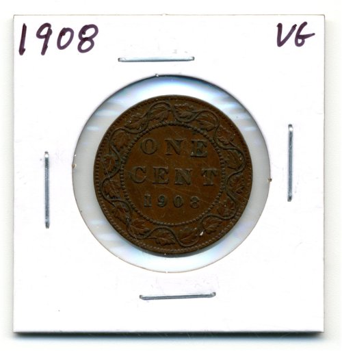 Canadian Copper Treasure - 1908 Very Good