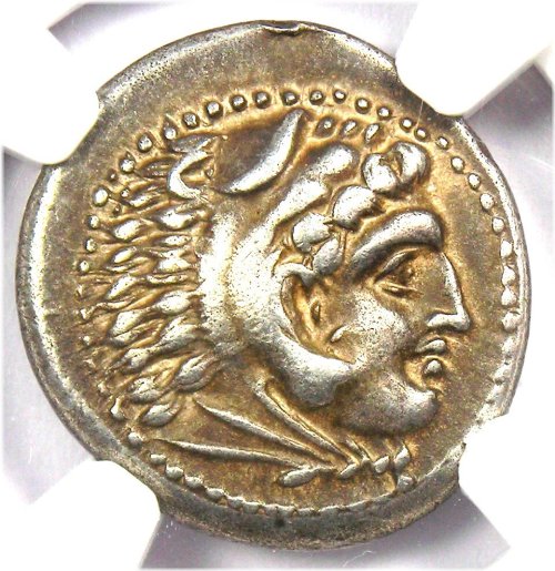 Alexander the Great III Silver AR Drachm 336 BC - NGC Choice VF - Lifetime Issue