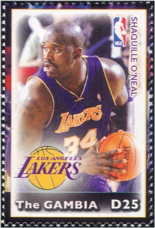 Gambia Stamp Collection: Shaquille O'Neal Lakers Edition