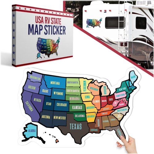 United States Travel Tracker - RV and Camping Sticker Map