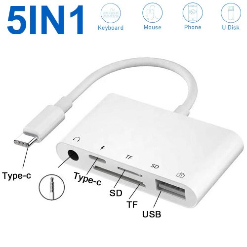 Multi-Functional USB-C Card Reader and Charging Adapter