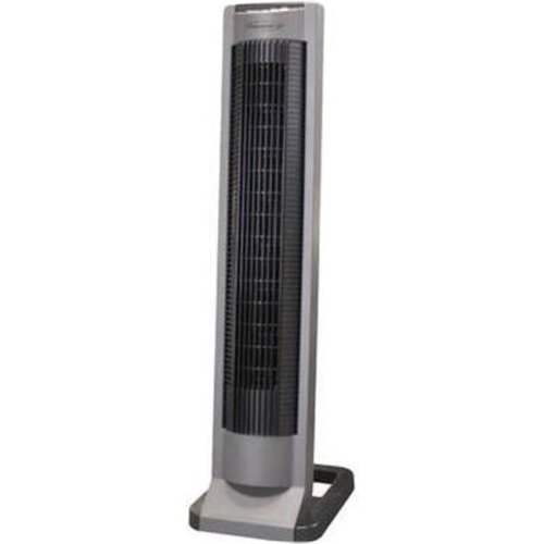 Tower Breeze Fan with Oscillating Grill - Dark Grey