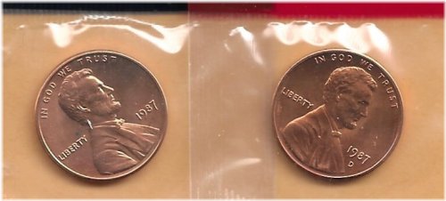 1987 Lincoln Memorial Mint Set Duo