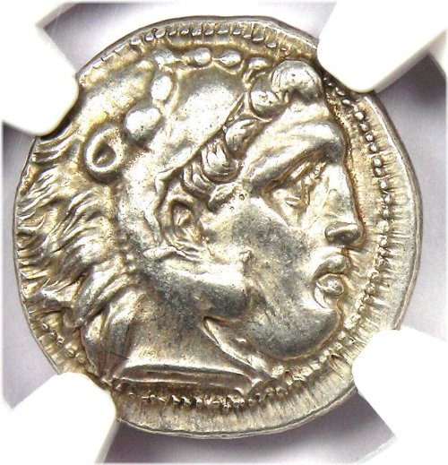 Lysimachus Alexander AR Drachm Thrace Coin 305-281 BC - NGC AU - 5/5 Surfaces