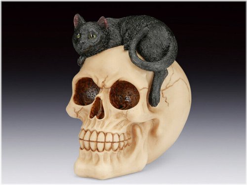 Feline Crown Skull Figurine