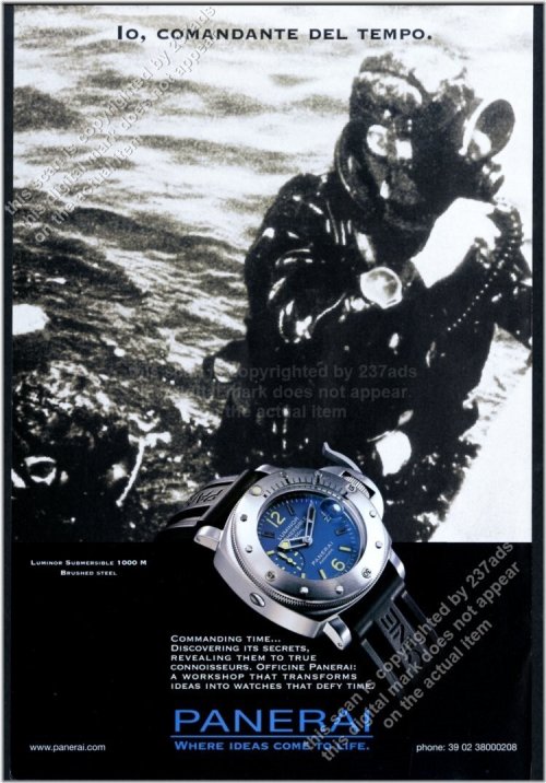 Panerai Luminor Submersible 1000M Vintage Print Ad