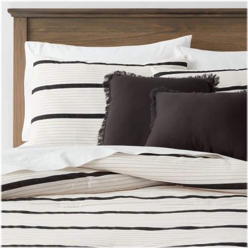 Modern Stripe Off-White King Comforter Set