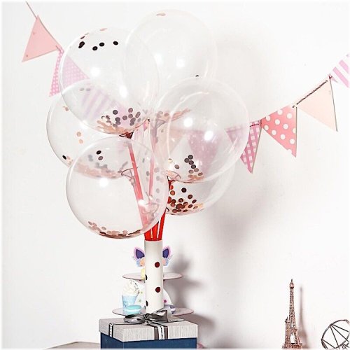 Clear Confetti Latex Balloons for Celebrations and Decor