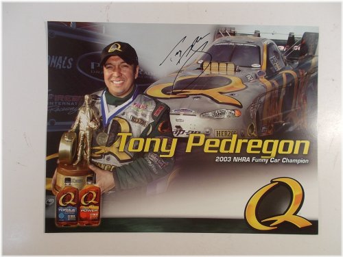 Tony Pedregon 2003 NHRA Funny Car Champion Autographed Hero Card